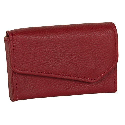 Buxton - Buxton Womens Unisex Leather Business Card Case Wallet (Red ...