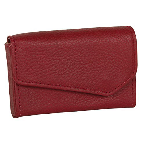 Buxton Men&#39;s - Buxton Womens Unisex Leather Business Card Case Wallet (Red) - 0 ...