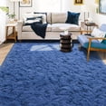 thumbnail image 5 of YJ.GWL Soft Area Rugs for Bedroom Living Room Plush Fluffy Rug Shag Indoor Modern Carpet Home Decor,8'x10',Indigo, 5 of 7