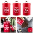 thumbnail image 5 of Zxpjkyu Kitchen Food Storage Canister Set 3 Pcs Coffee Tea Sugar Tins Red, 5 of 9