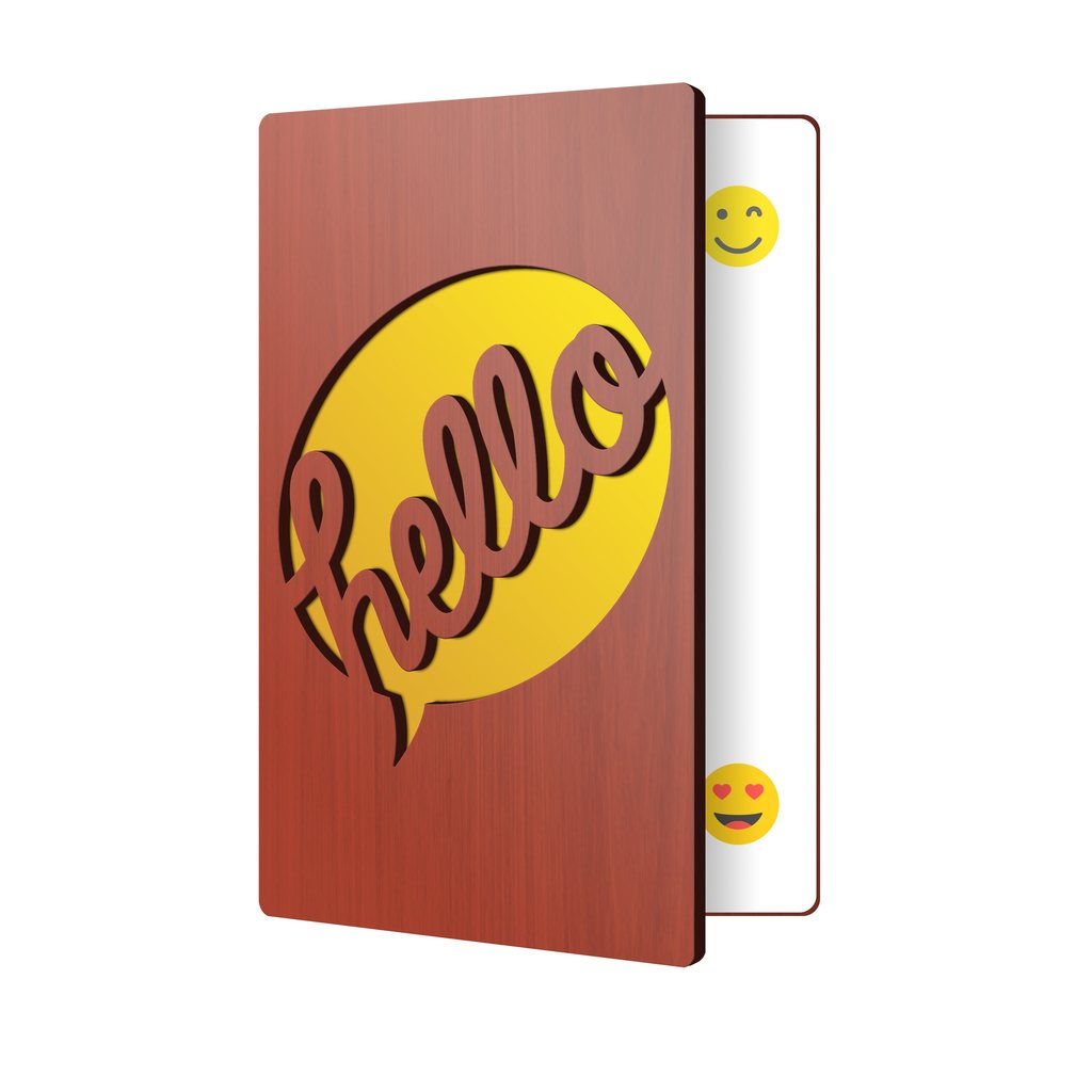 Fun Greeting Card Hello Card Handmade With Faux Wood Perfect Way To Send Your Best Wishes Say Hi To Friends Family Say I Miss You Just Because Or Say Happy Birthday