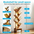thumbnail image 4 of Casacomoda 6 Tier Tree Bookshelf, Bookcase with LED Lights, Display Floor Standing Storage Shelf, Book Organizer Shelves for Home Office, Living Room, Vintage, 4 of 8