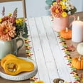 thumbnail image 4 of ERUNPONLY Fall Orange Pumpkins Table Runner - 60 Inch Long Thanksgiving Sunflowers Country Wooden Cotton Linen Blended Dress Scarves Farmhouse Table Runner for Kitchen Dining, Coffee Table, 13" x 60", 4 of 8