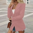 thumbnail image 3 of tklpehg Women's Blazers & Suit Jackets Lightweight Blazer Open Front Button Suits Work Office Jackets Overcoat Fall Coat Long Sleeve Leisure Solid Color Loose Outwear Pink S, 3 of 7
