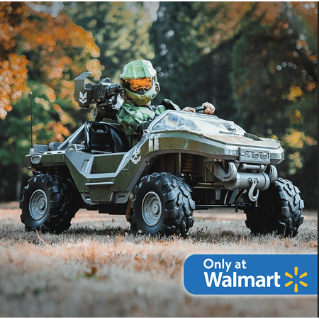 24 Volt Microsoft Halo Warthog Ride On with Laser Tag Blaster and Vest Included - For Boys & Girls Ages 3 and up
