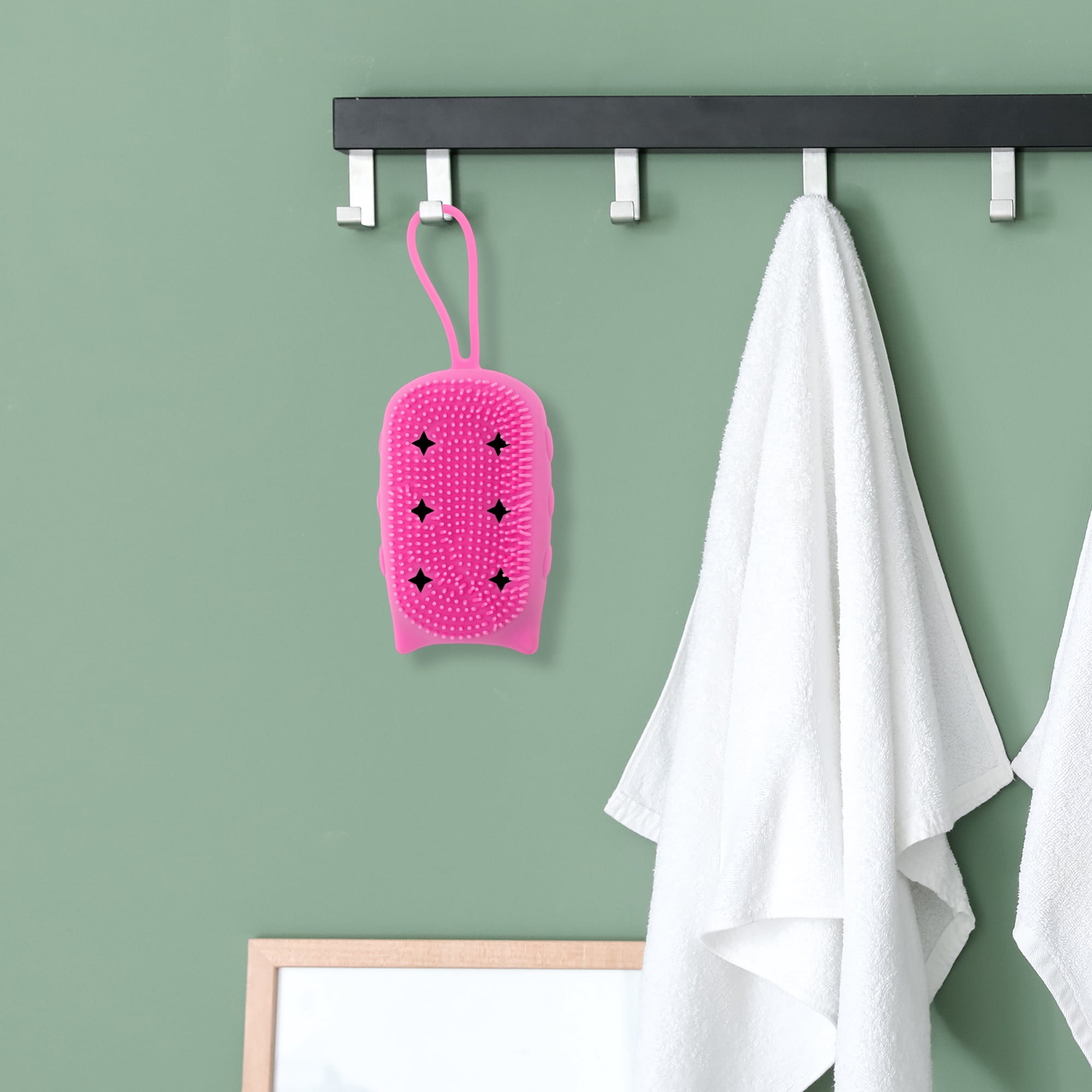 Unique Bargains Cartoon Owl Bath Brush 1 Pc Rose Red