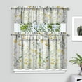 thumbnail image 1 of Boho Vintage Curtains 36 Inch - 3 Panel Farmhouse Wildflower Set with Rustic Floral Design, Rod Pocket Kitchen Window Drapes for Country Style, 1 of 4