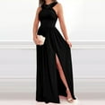 thumbnail image 1 of Gspmoly Robe pour Femme, Robe d'Été Aguichant Unie Dos Nu à Encolure et Ourlet Fendus, Robes Formelles pour Femmes jusqu'à 60 % de Rabais, 1 of 9