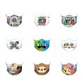 thumbnail image 1 of Mascarilla facial Tocas Lifes Anime, 9 unidades/lote de algodón para adultos y niños, 1 of 3