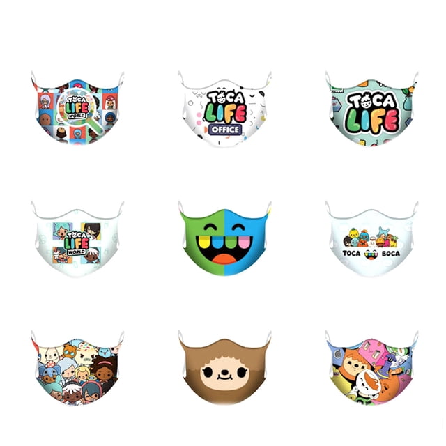 Mascarilla facial Tocas Lifes Anime, 9 unidades/lote de algodón para adultos y niños