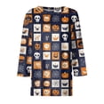 thumbnail image 4 of Womens 3/4 Sleeve Tops Halloween Spooky Bat Print Crewneck Loose Casual Tunic Tee Tops, 4 of 5