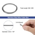 thumbnail image 2 of Unique Bargains 1/8" (3mm) 20ft (6M) 304 Stainless Steel Cable Wire Rope 7x19 Strands, 2 of 5