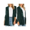 thumbnail image 5 of Liacowi Women Velvet Blazer Open Front Solid Color Long Sleeve Lapel Suit Jacket, 5 of 6