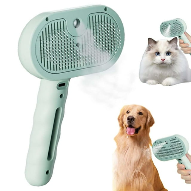 EIMELI Labrador Charm Steam Brush Pet Water Steam Spray Grooming Comb 3 In 1 Dog Steam Brush Steam Dog Brush Shedding Labrador Charm Brush With Water Dog Spa Brush Fur Removal (Whi