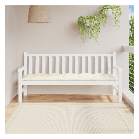 Garden Bench Cushion Cream White 70.9"x19.7"x2.8" Fabric