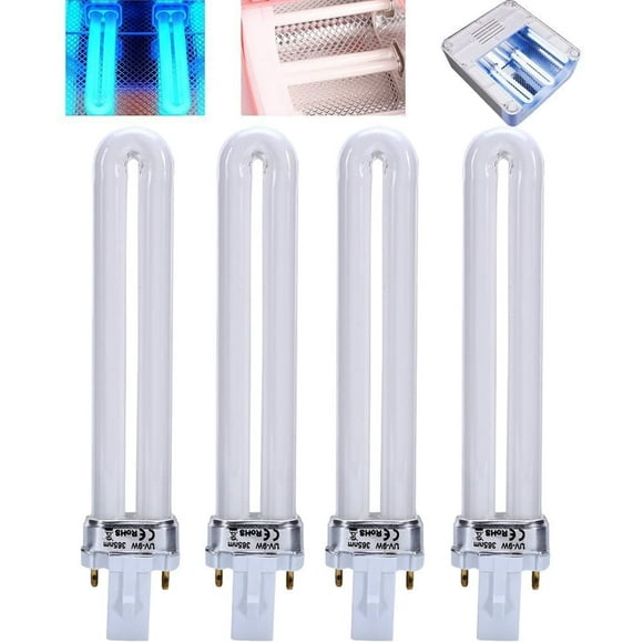 Lampes à LED, 4 pcs 9 W Tube de Remplacement UV Tube d'Ampoule 365nm pour Lampe UV Sécheuse Nail Art