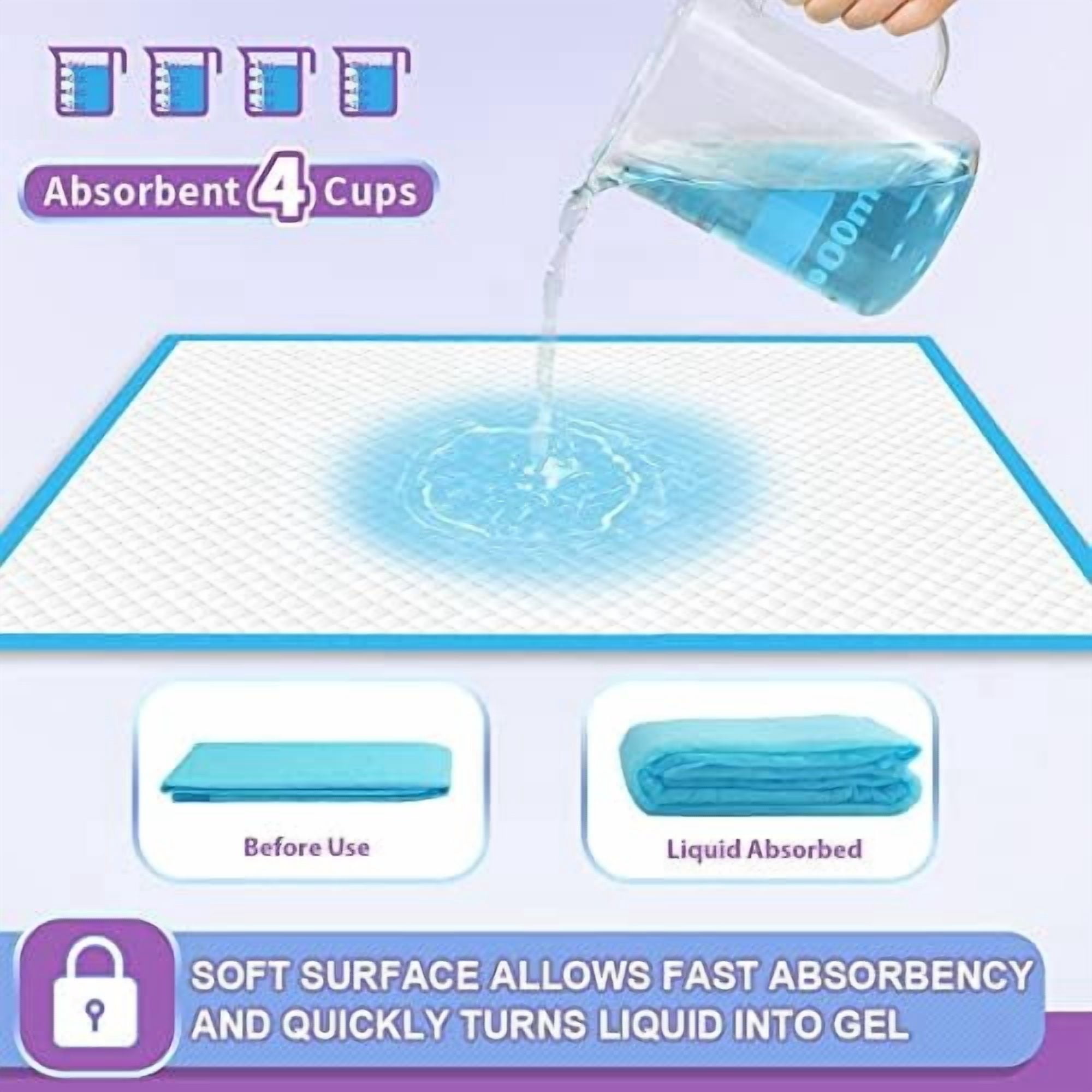 Puppy Pee Pads 22"x23"-80Count | Dog Pee Training Pads Super Absorbent & Leak-Proof | Disposable Pet Piddle and Potty Pads for Puppies | Dogs | Doggie| Cats | Rabbits