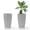 Gray, variant on DUNCHATY Modern 21-Inch Tall Round Planter, Tapered Planter for Indoor & Outdoor Patio Decor 2 Pack - White