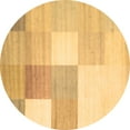 thumbnail image 1 of Ahgly Company Indoor Round Checkered Brown Modern Area Rugs, 4' Round, 1 of 4