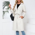 thumbnail image 5 of XFLWAM Women's Wool Blend Coat Oversized Long Winter Dress Coats for Women Thicken Warm Pea Coat Jackets Outerwear Beige XXL, 5 of 8