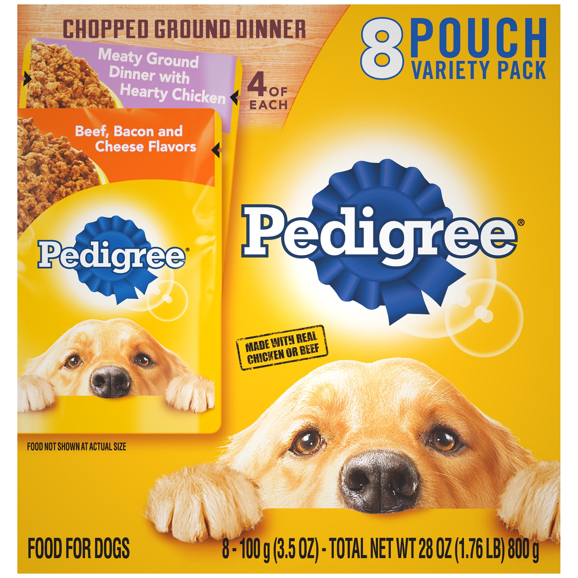 (8 Pack) PEDIGREE Chopped Ground Dinner With Hearty Chicken and Beef