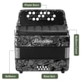 thumbnail image 7 of Rowadtim 22 Keys Accordion, 8 Bass Student Piano Accordions Suitable for Beginners and Students; Lightweight and Portable,  with  Backpack and Adjustable Straps (Gray), 7 of 7
