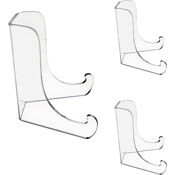 3 Pack Clear Acrylic Plate Stand and Easel Clear Display Easel for