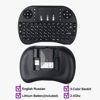 Rii i4 Mini Bluetooth Keyboard with Touchpad, Blacklit Portable