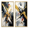 thumbnail image 2 of Designart "Abstract Angles in Gold and Black II" Cubism Framed Wall Art Set Of 2 - Gold Abstract Framed Wall Art Set Of 2, 2 of 6