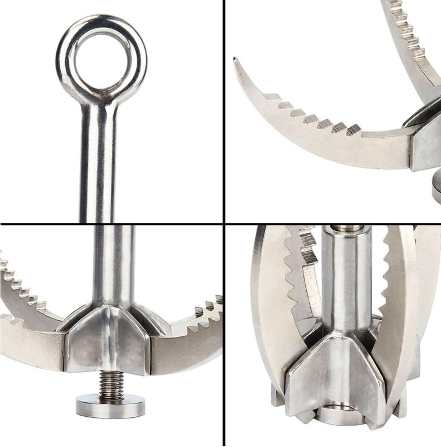 FASTBIRD Grappling Hook, Stainless Steel Folding Grappling Hook Rock Climbing Claw Survival Tool Equipment