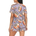 thumbnail image 2 of joogoo Women's Pajama Set Football Balls Short Sleepwear Loungewear with Pockets M, 2 of 7
