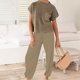 thumbnail image 4 of ICHUANYI Clearance Women's Two Piece Outfits Sweater Knit Pullover Tops High Waisted Pants Tracksuit Lounge Sets50(Khaki, L) ICHUANYI WER2023080807408, 4 of 9