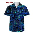 thumbnail image 3 of Camisa con estampado de pigmento en 3D para hombre, camisa informal de moda de manga corta con botones, camisas y blusas de talla grande para hombre, 3 of 5