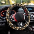 thumbnail image 3 of Uorisanigo Skull Car Steering Wheel Protector Daisy Print Steering Wheel Cover for Women Easy to Install Car Wheel Covers for Winter Flannel Car Accessories for Men Cool Car Decor Gift for Wife, 3 of 8
