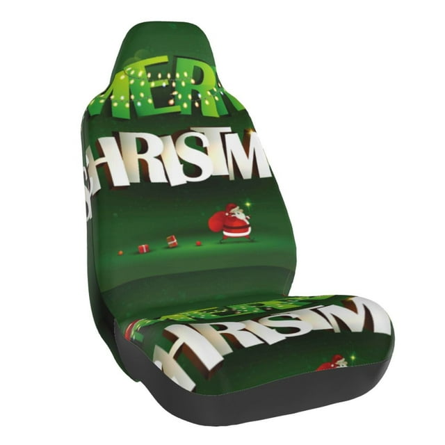 Balery Merry Christmas Funda de Asiento para Auto con Diseño - Cubierta Frontal Suave y Transpirable con Protector Antideslizante- 1 Unidad