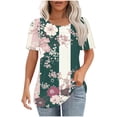 thumbnail image 1 of Pisexur Hauts pour Femmes, Hauts de Sortie pour Femmes, Hauts d'Entraînement pour Femmes, T-shirt à Manches Courtes Imprimé Mode Quotidienne Col Rond Blanc,S, 1 of 4