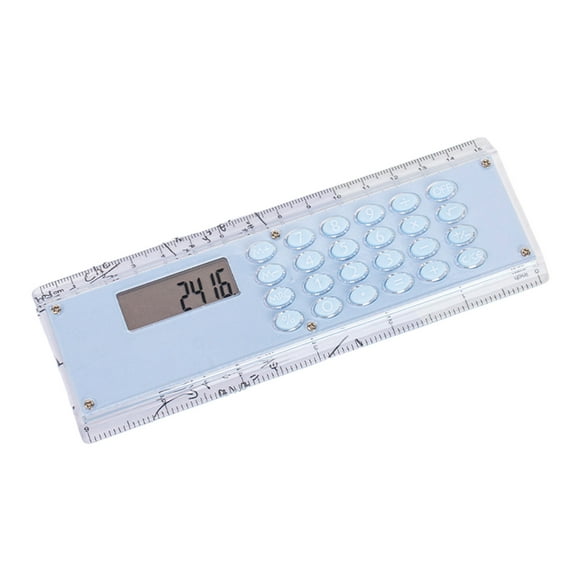 Calculatrice Règle Bleue - Outil de Mesure de 6 Pouces avec Opérations de Mathématiques de Base pour l'École, le Bureau et la Maison