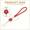 thumbnail image 2 of Uxcell Phone Lanyard Wrist Straps, Creative Braided Flower Phone Charm Straps Wrist Lanyard for Phone Case Camera Keychain Hand Red, 2 of 7