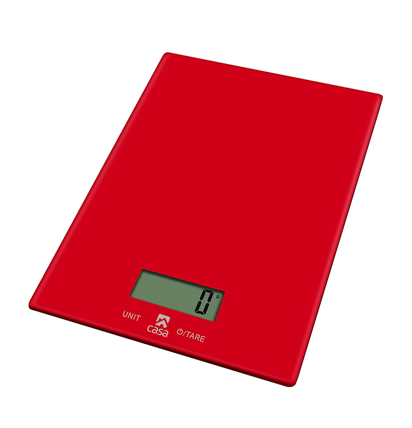 Digital Food Kitchen Scale (Red) 4mm Glass Scale with Accurate Multi
