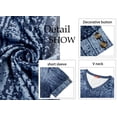 thumbnail image 5 of WellSize Plus Size Women Blouses Casual Button V Neck tunic tops Summer Short Sleeve Shirts, 5 of 7