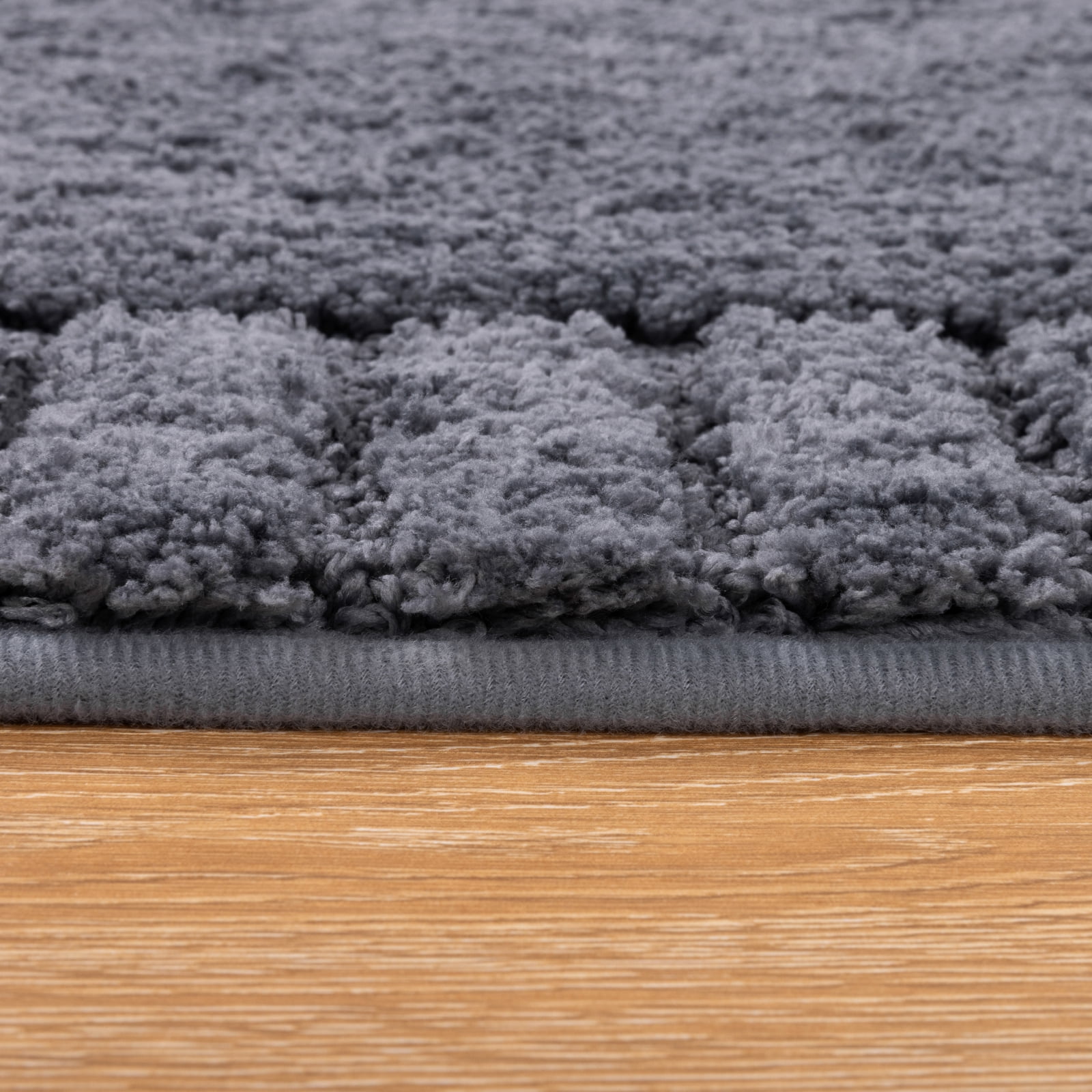 MeyJey Bathroom Rugs Set of 4 Piece, Bath Mats, Microfiber Non Slip Shaggy Ultra Soft Bathroom Runner with U Shaped Contour Toilet Mat for Bathroom, Shower Inside Floor, Dark Gray