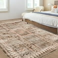thumbnail image 2 of HOMERRY 9' x 12' Washable Bedroom Carpet Floral Geometric Area Rug for Dining Room, Khaki, 2 of 5