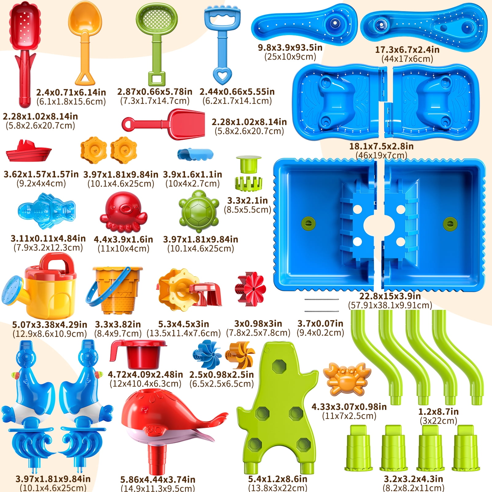 Lucky Doug 4-Tier Water Table Sand Beach Outdoor Toys, Kids Outdoor Toys Water Play Set for Toddlers Boys and Girls Ages 2-6 Years Old