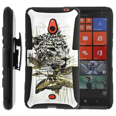 TurtleArmor ® | For Nokia Lumia 1320 | Nokia Batman | Nokia RM-994 [Hyper Shock] Hybrid Dual Layer Armor Holster Belt Clip Case Kickstand - Jaguar