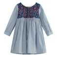 thumbnail image 1 of Richie House Girls' Striped Dress with Ethnic Embroidery RH1783, 1 of 7