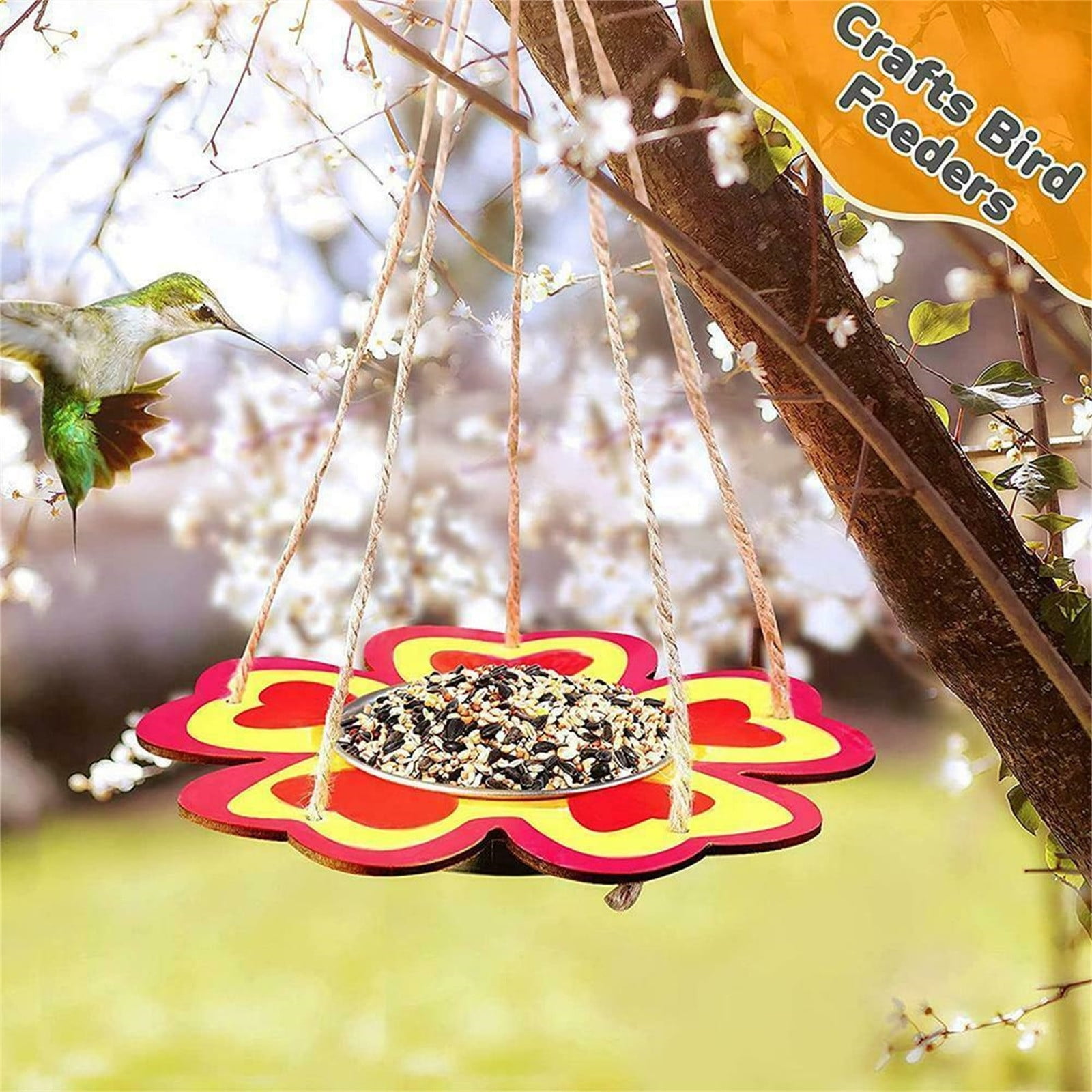 Kids Arts and Crafts 4-Pack Bird Feeders for Outdoor, DIY Wooden Paint –  Soyeeglobal