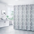 thumbnail image 2 of Grey Fabric Shower Curtain, Waterproof Design and Polyester, Quick-Drying, Weighted Hem, Shower Curtains Set for Bathroom W 72 x H 72, Machine Washable with 12 Hooks, 2 of 6
