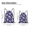 thumbnail image 5 of Yiaed cool flower Skull Print Drawstring Bags Drawstring Backpack Bulk String Back Pack Gym Sport Bag-Small, 5 of 5