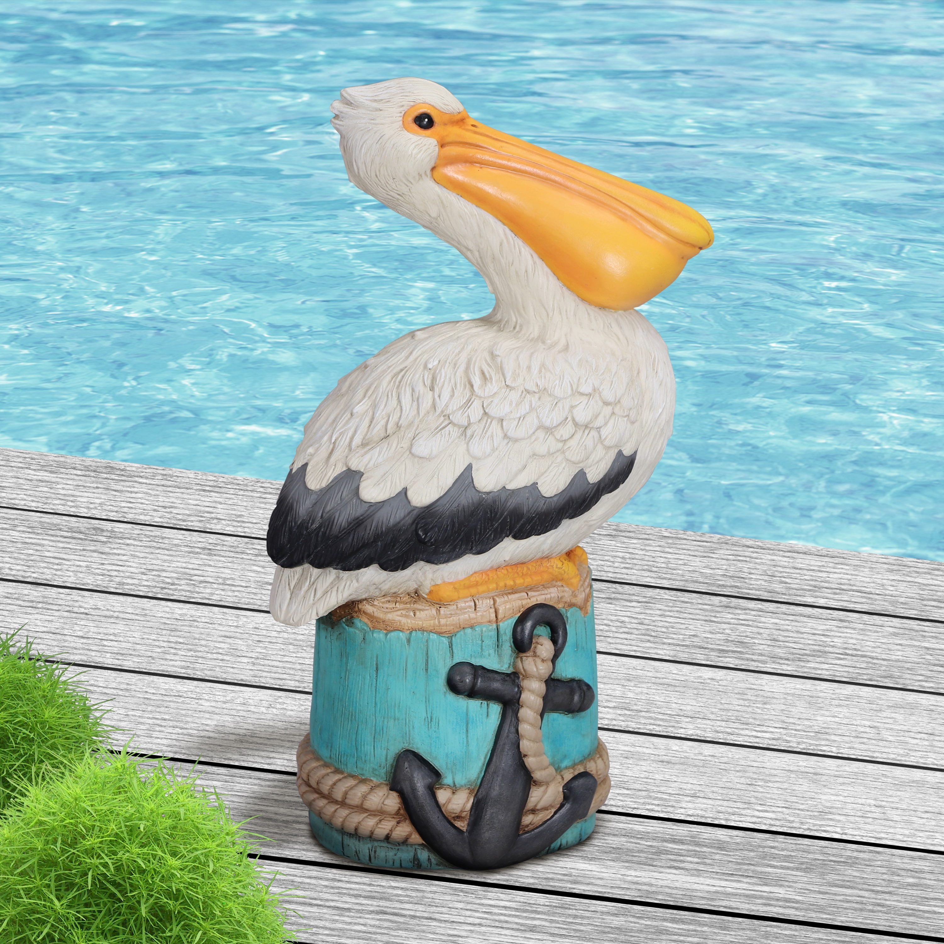 (6 pack) Mainstays Outdoor Pelican Anchor Garden Statuary, 7.38 in L x 4.75 in W x 12.88 in H
