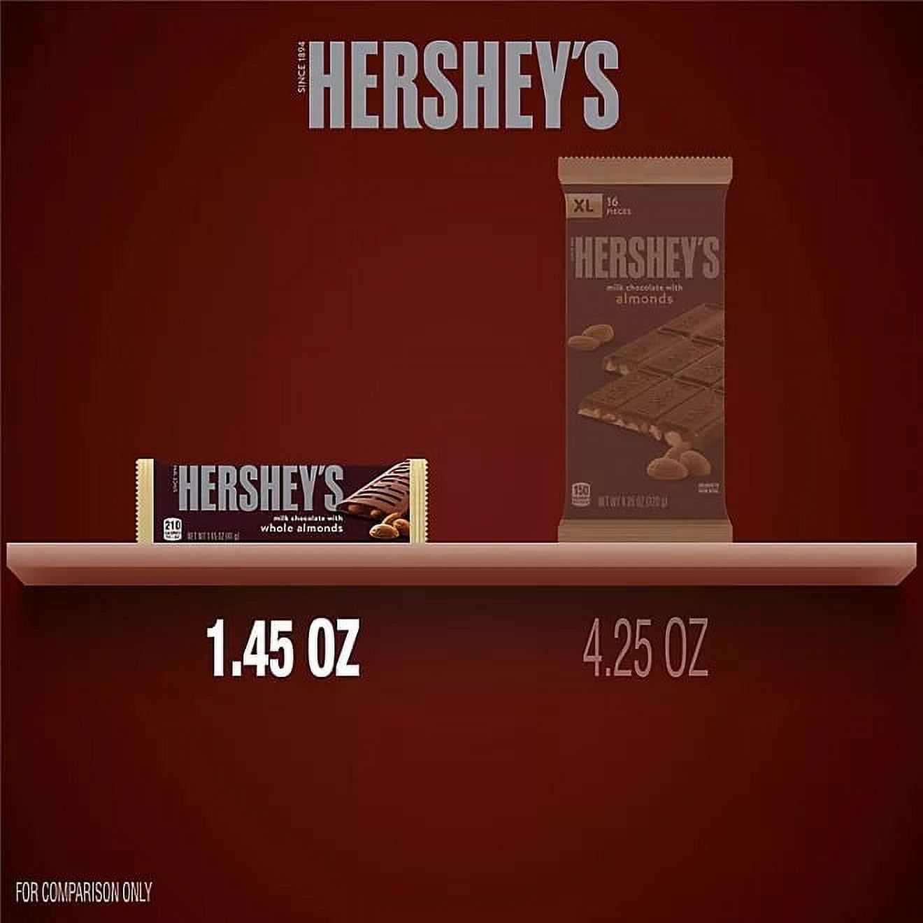 Hershey's Milk Chocolate Whole Almonds Candy Bars, 8 Pack, 1.45 oz